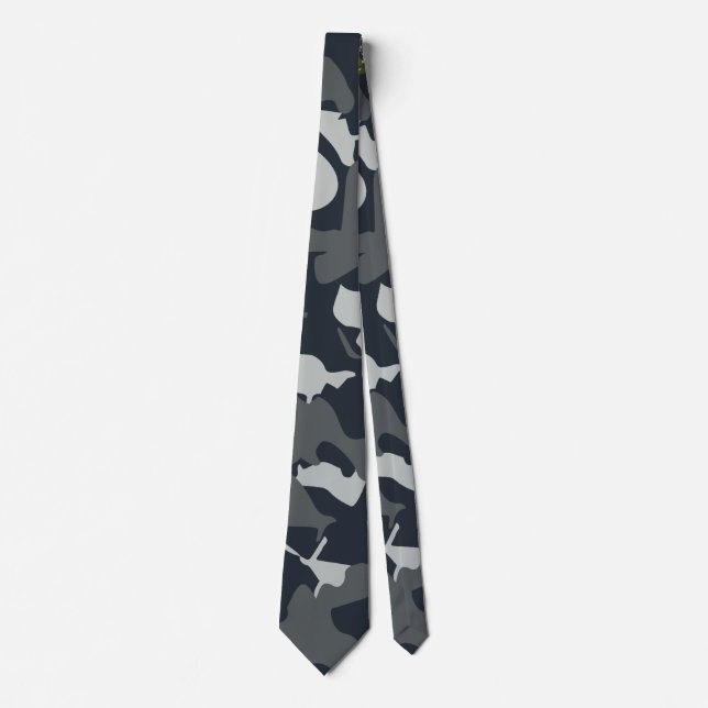 Cravate Camouflage militaire américain Camo gris Motif san (Devant)