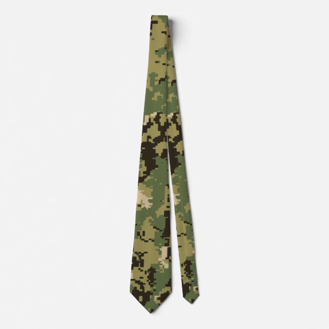 Cravate Camouflage naval Woodland (Devant)