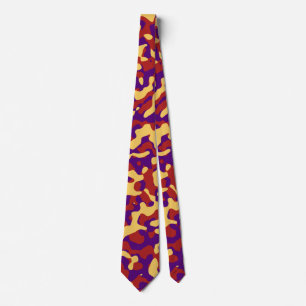 Cravate Camouflage rouge en jaune et violet