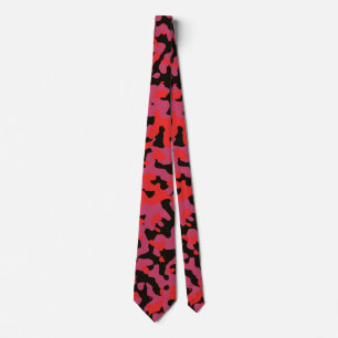 Cravate Camouflage rouge en noir et violet