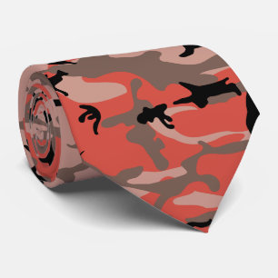Cravate Camouflage rouge et Brown, Armée