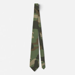 Cravate Camouflage Vert Camo Motif de l'armée