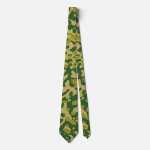 Cravate Camouflage vert foncé en olive et Tan