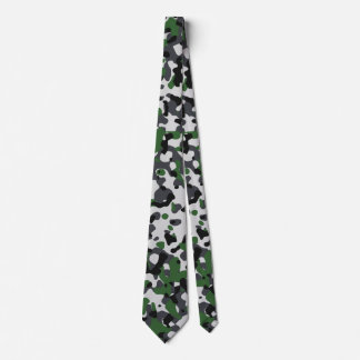 Cravate Camouflage vert, gris, noir