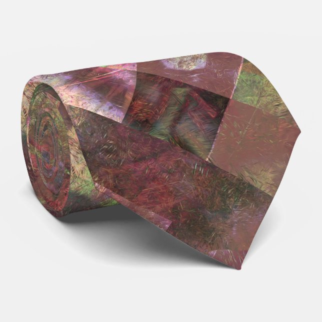 Cravate Candlelight Blocks – Abstract Metallic (Roulé)
