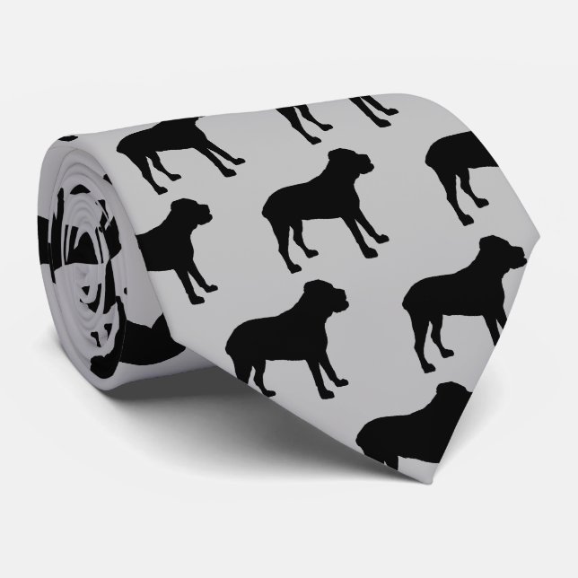 Cravate Canne Corso Chien Silhouette (Roulé)