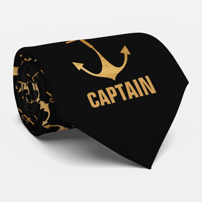 Cravate Capitaine, Ancre Gold (Roulé)