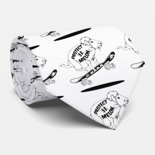 Cravate Capybara Skateboard Ollie