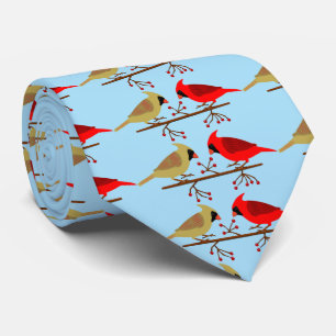 Cravate Cardinaux de Noël mignons et Baies rouges modélisé