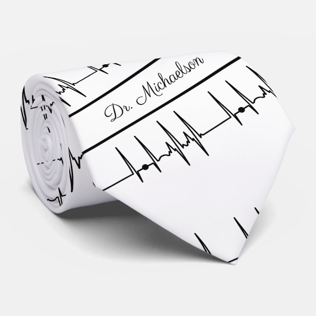 Cravate Cardiogramme Cardiogramme Médicale Nom ECG (Roulé)