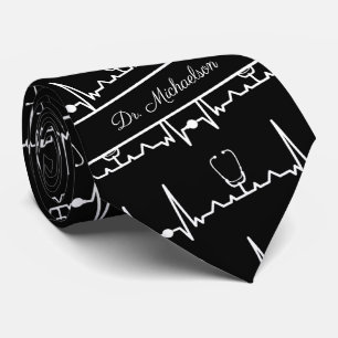 Cravate Cardiologue Cardiogramme Nom Médecin