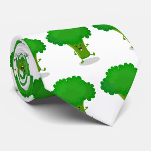 Cravate Caricature de brocoli dansant Cute kawaii