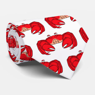 Cravate Caricature de crabe rouge mou
