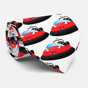 Cravate Caricature d'hovercraft rouge joyeux