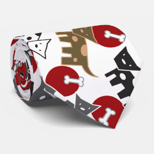 Cravate Caricature mignonne Doggies et os Fun Animaux