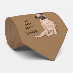 Cravate Carlin Chien Mon meilleur ami Nom personnalisé