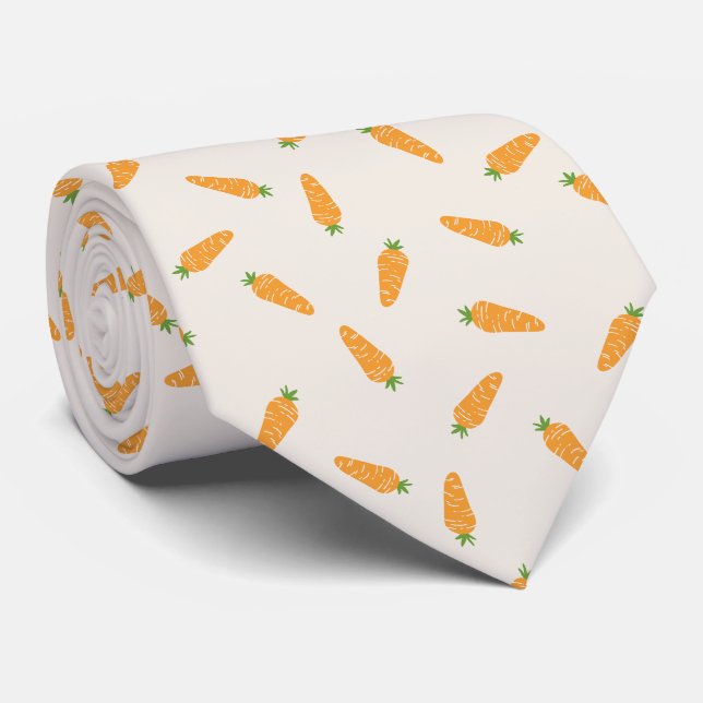 Cravate Carottes motif végétal (Roulé)