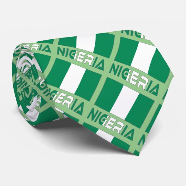 Cravate Carrelage du drapeau nigérian au Nigeria (Roulé)