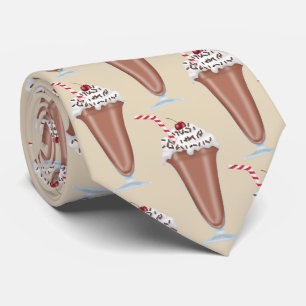 Cravate carrelée motif au chocolat amusant
