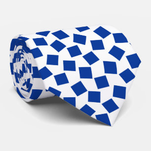 Cravate Carrés irréguliers - Bleu marine en blanc