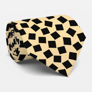 Cravate Carrés irréguliers - Noir sur beige