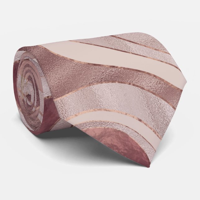 Cravate Carte du marbre - Or Rose (Roulé)