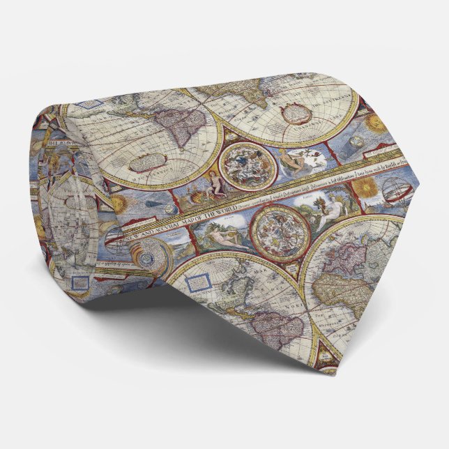 Cravate Carte du monde antique n°3 (Roulé)