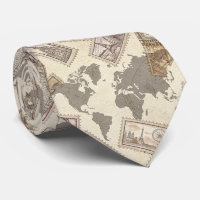 Carte du monde de timbres-poste vintage Voyage (2)
