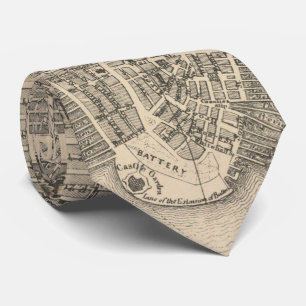 Cravate Carte vintage de NYC et Brooklyn (1855)