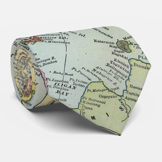 Cravate Carte vintage des Philippines (1898) (Roulé)