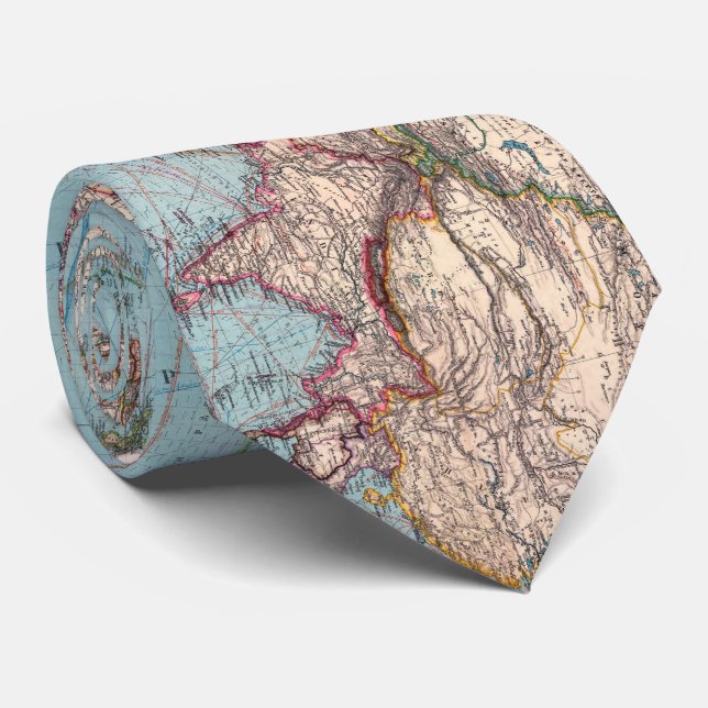 Cravate Carte vintage du monde (1897) (Roulé)