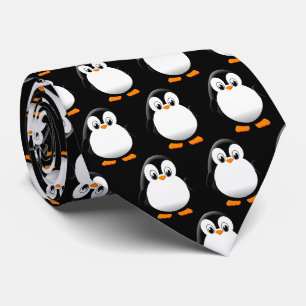 Cravate Carton en pingouin clair noir