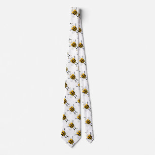 Cravate Cartoon Bee Motif