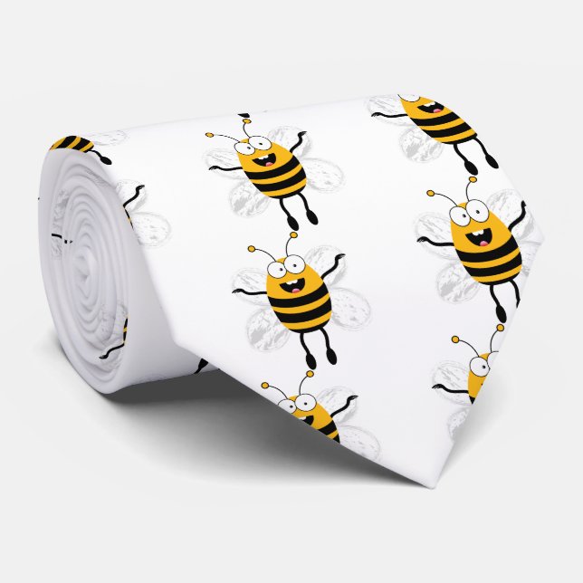Cravate Cartoon Bee motif (Roulé)