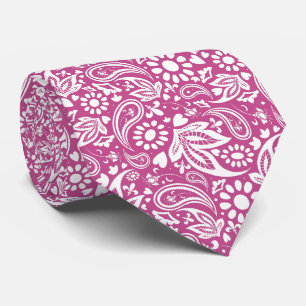 Cravate Cassis Mulberry et White Romantic Paisley Motif