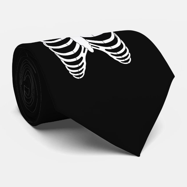 Cravate Ccage d'horreur originale d'un squelette Halloween (Roulé)