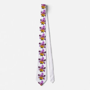 Cravate Cecktie pourpre orchidée