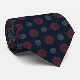 Cravate Cercles Art déco moderne rouge et blanc