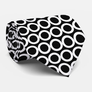 Cravate Cercles de Motifs géométriques noirs et blancs