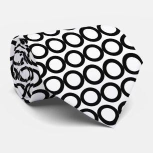 Cravate Cercles de Motifs géométriques noirs et blancs
