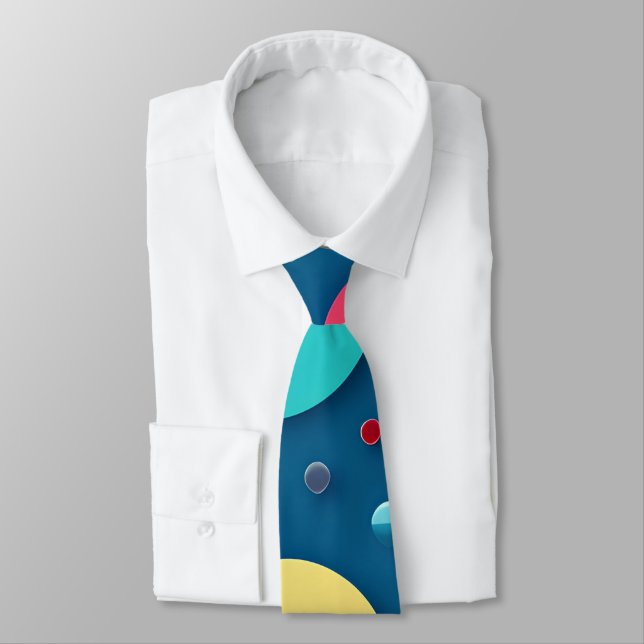 Cravate Cercles de sourire 3D Motif arc-en-ciel (Attaché)