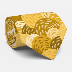 Cravate Cercles géométriques avec pointes de brosse en jau