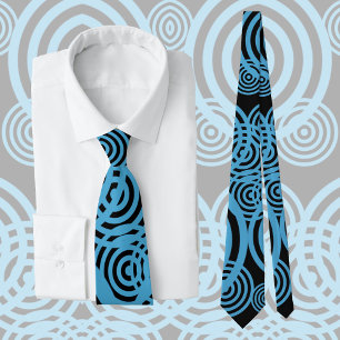 Cravate Cercles hypnotisants - bleu