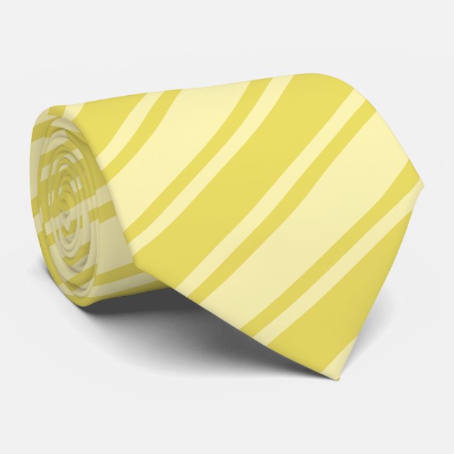 Cravate Champagne d'or Yellow Diagonal Striers Mens (Roulé)