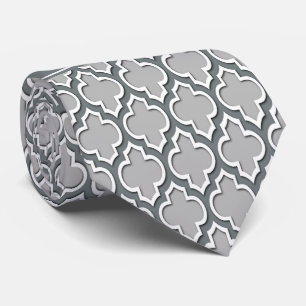 Cravate Charbon de bois Gris Marocain #5DS Nom Monogramme 