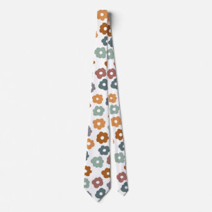 Cravate Charme Floral et Botanique Bohème Rétro Terreux