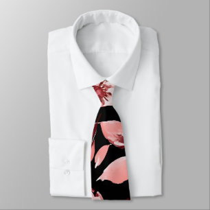 Cravate Charming Motif noir & rose cerisier en fleurs