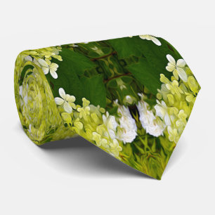 Cravate Chartreuse Vert Abstrait Hydrangea Blooms Motif