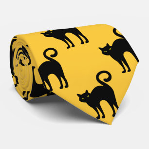 Cravate Chat noir d'Halloween