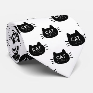 Cravate Chat Papa Noir Chat Face Fête des pères